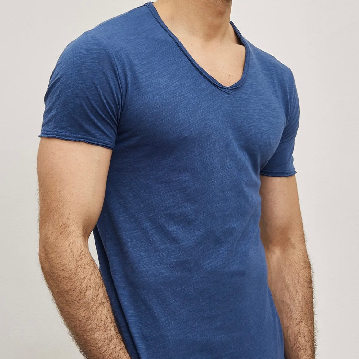T-shirt Y.Two Col V F037 Jeans Blue
