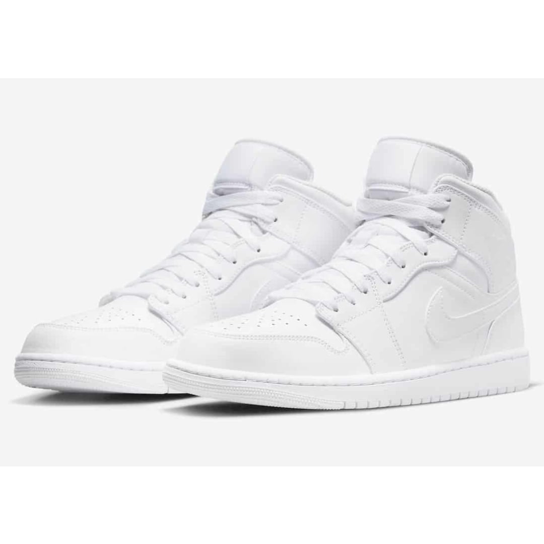 Air Jordan 1 Mid Triple White - jordan mid triple white -