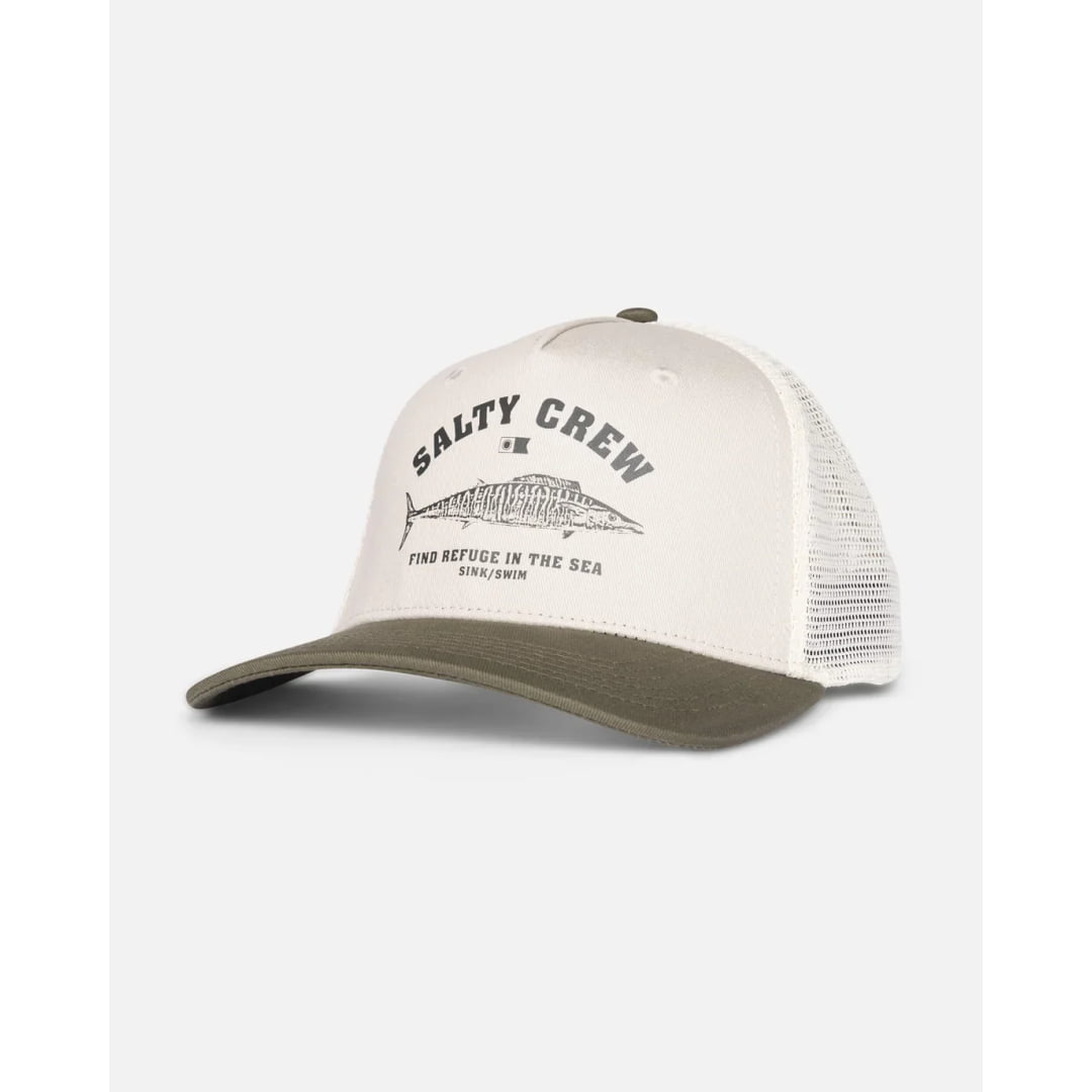 Casquette Salty Crew Wahoo Stamp Retro Trucker Oyster Olive