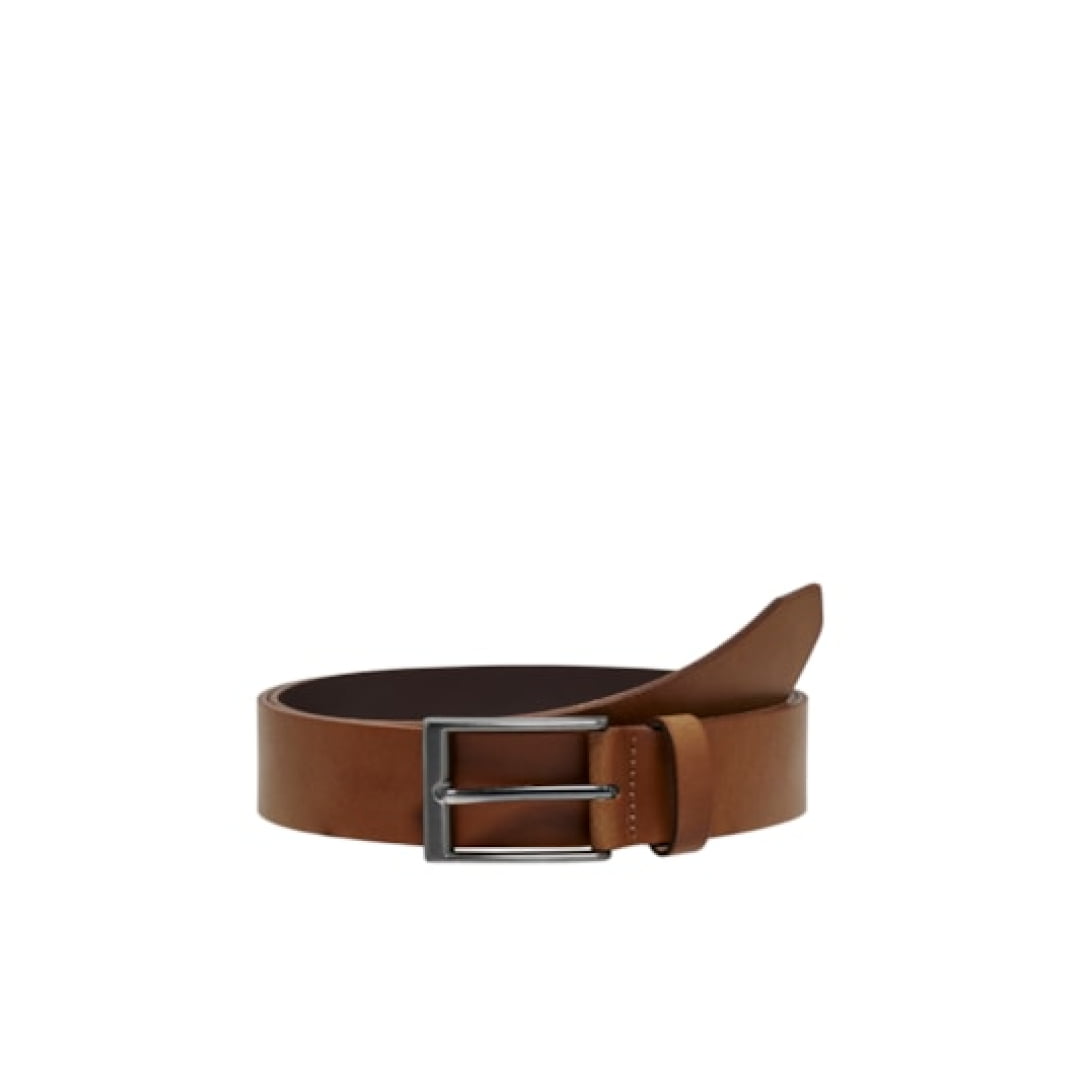 Ceinture Only & Sons Onsbrad Medium Leather Cognac - Black