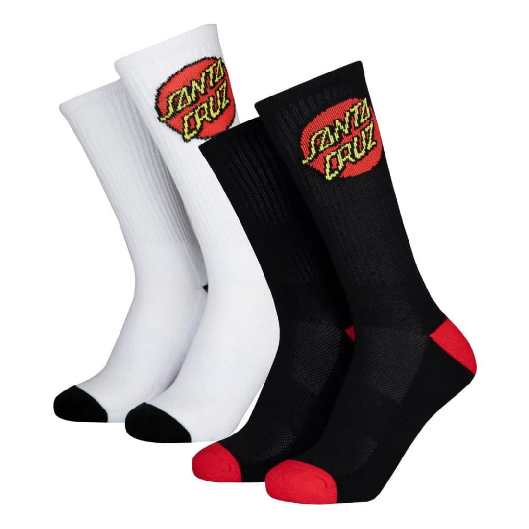 Chaussette Santa Cruz Youth 2Pack Classic Dot White & Black