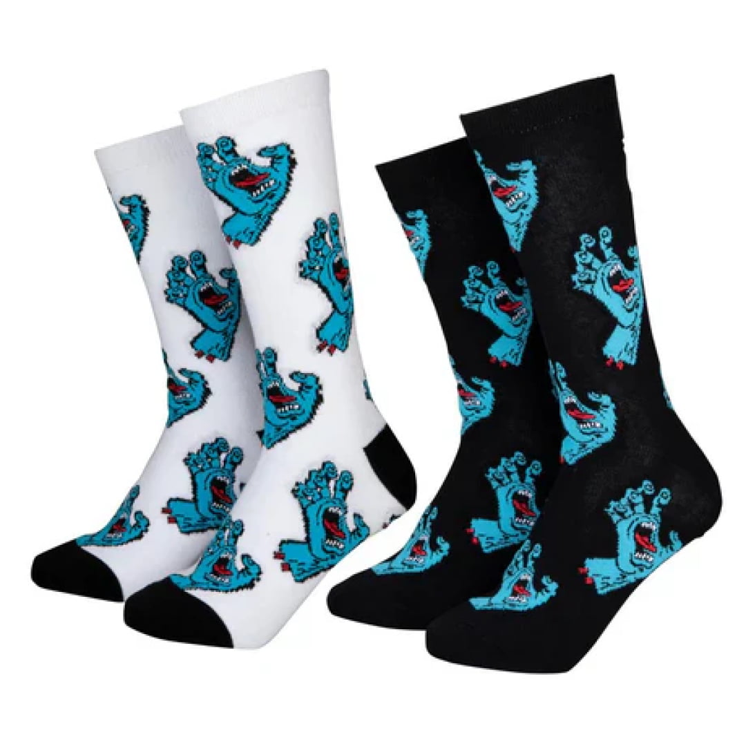 Chaussette Santa Cruz Youth 2Pack Multi Hand White & Black