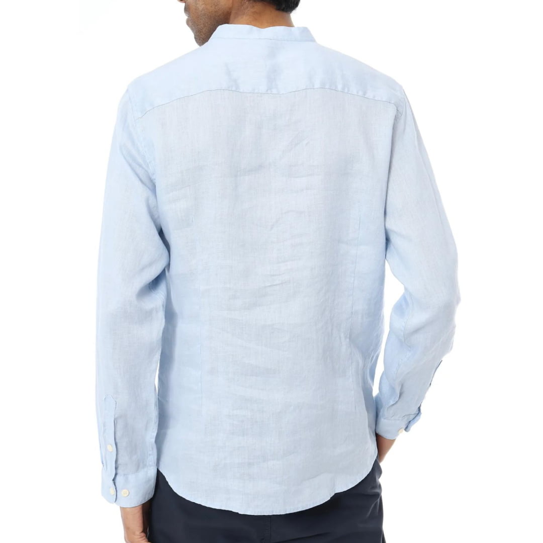 Chemise en Lin Noos Col Mao Bleu Ciel - En Insidshop Sos