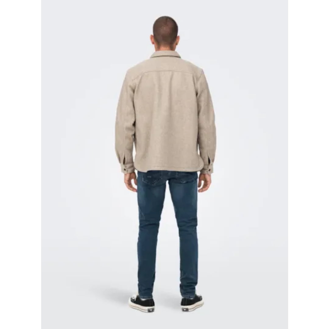 Chemise Only & Sons Onsash Woolen Look Pocket Chinchilla