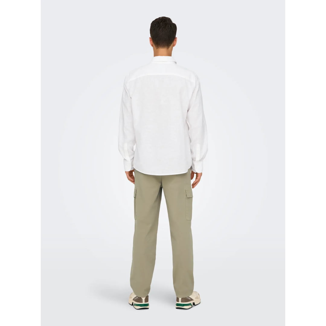 Chemise Only & Sons Onscaiden Life 1PKT Linen Blend White