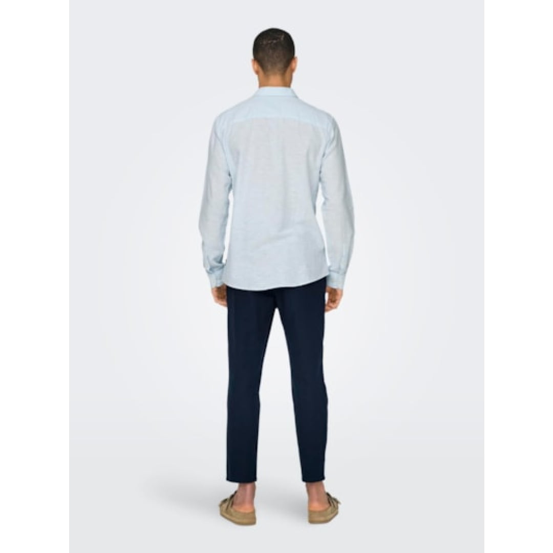 Chemise Only & Sons Onscaiden Life Linen Cashmere Blue