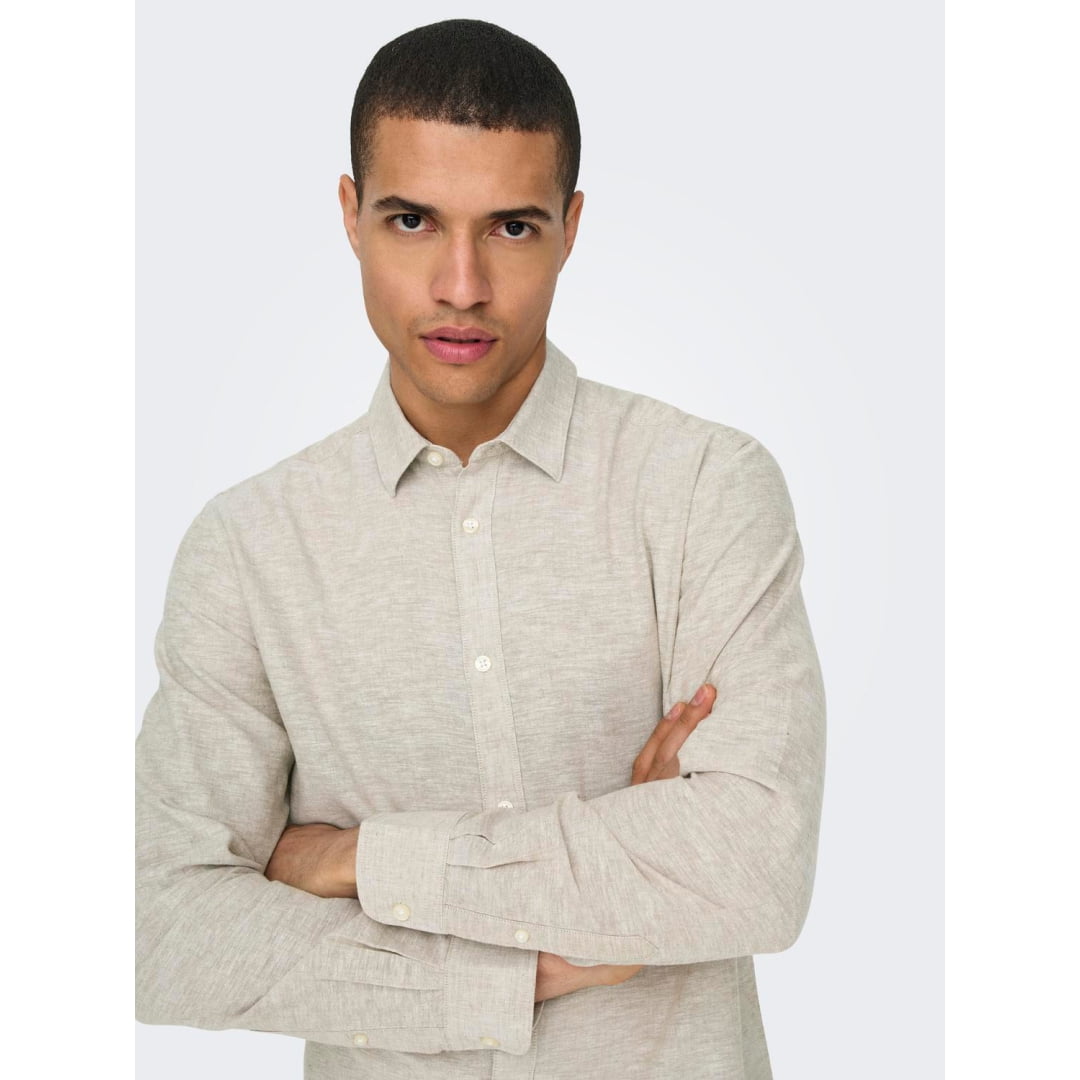 Chemise Only & Sons Onscaiden Life Linen Chinchilla