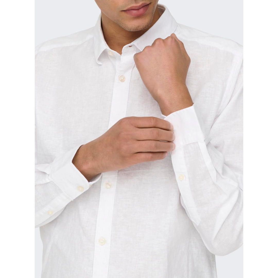 Chemise Only & Sons Onscaiden Life Linen Col Mao White