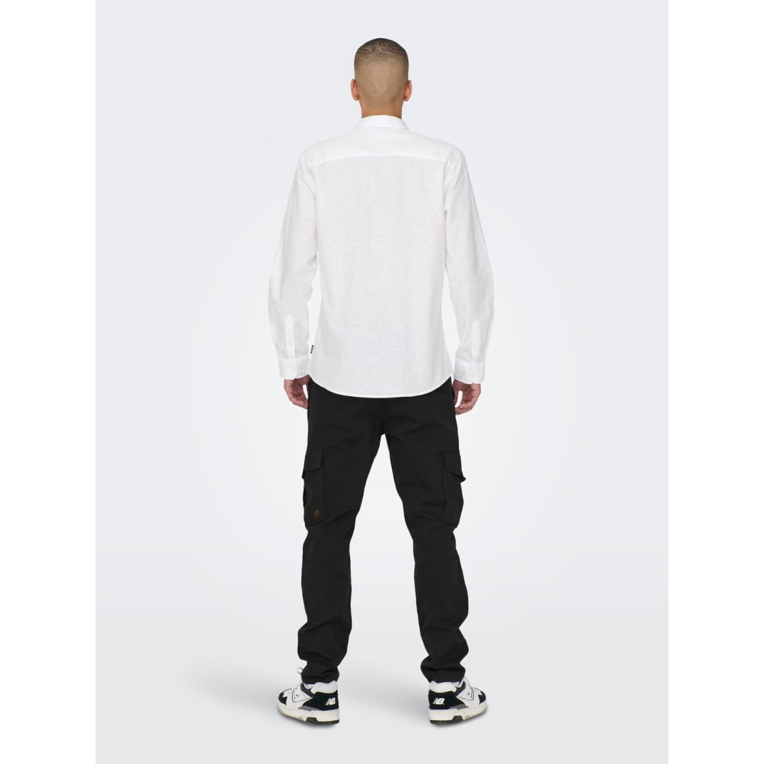 Chemise Only & Sons Onscaiden Life Linen Col Mao White