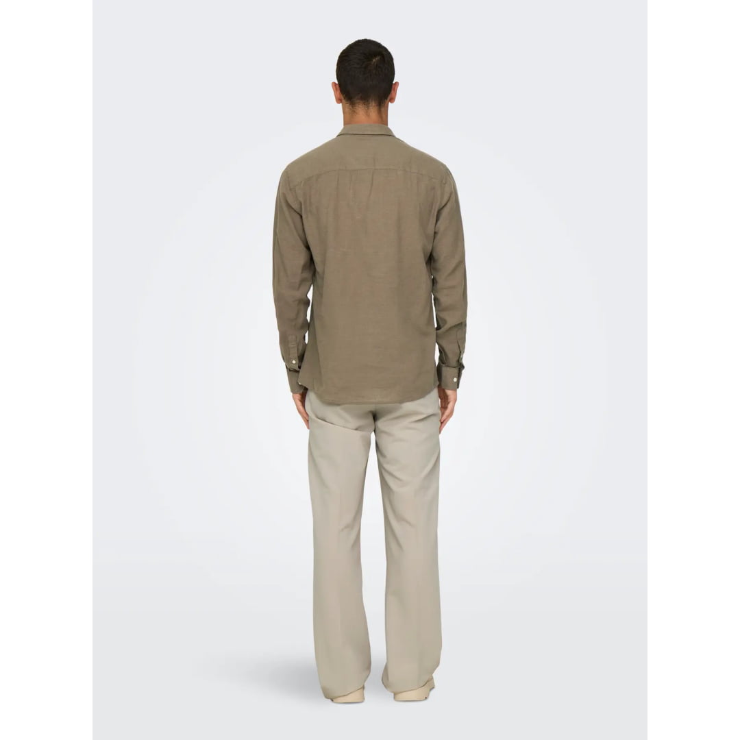 Chemise Only & Sons Onscaiden Life Solid Linen Fossil