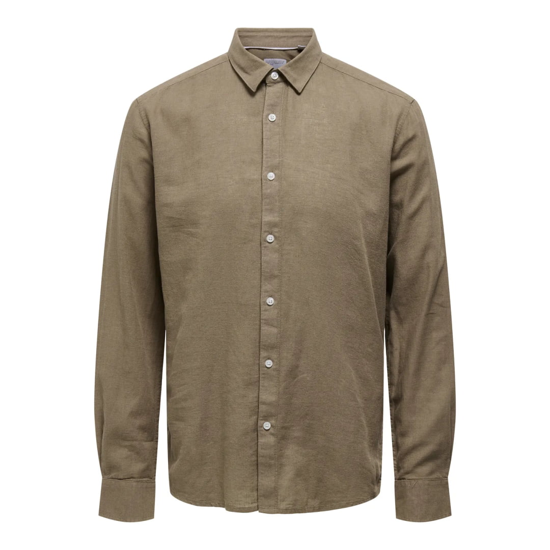 Chemise Only & Sons Onscaiden Life Solid Linen Fossil