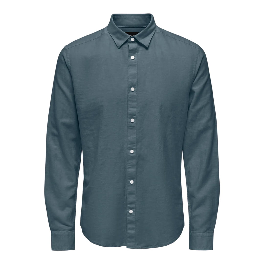 Chemise Only & Sons Onscaiden Life Solid Linen Stormy