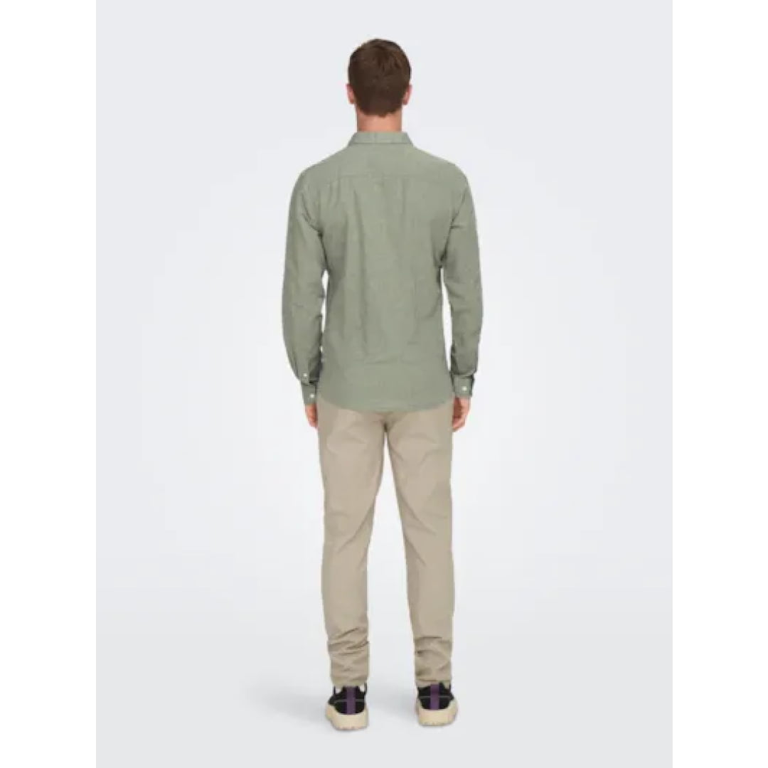 Chemise Only & Sons Onscaiden Life Solid Linen Swamp