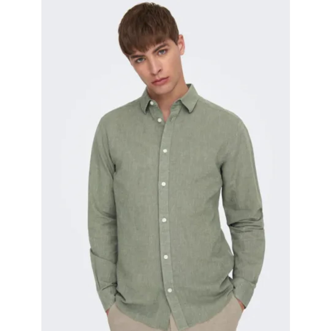 Chemise Only & Sons Onscaiden Life Solid Linen Swamp