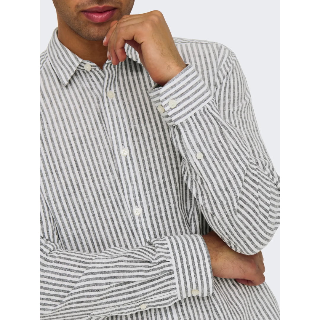 Chemise Only & Sons Onscaiden Life Stripe Linen 660 Dark
