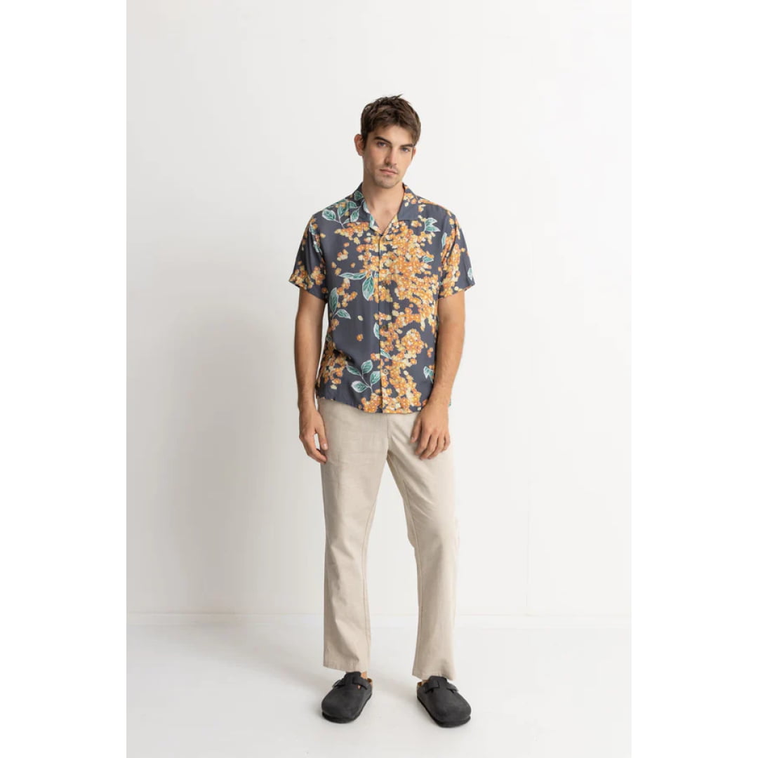 Chemise Rhythm Isle Floral Cuban SS Dark Navy - Raya