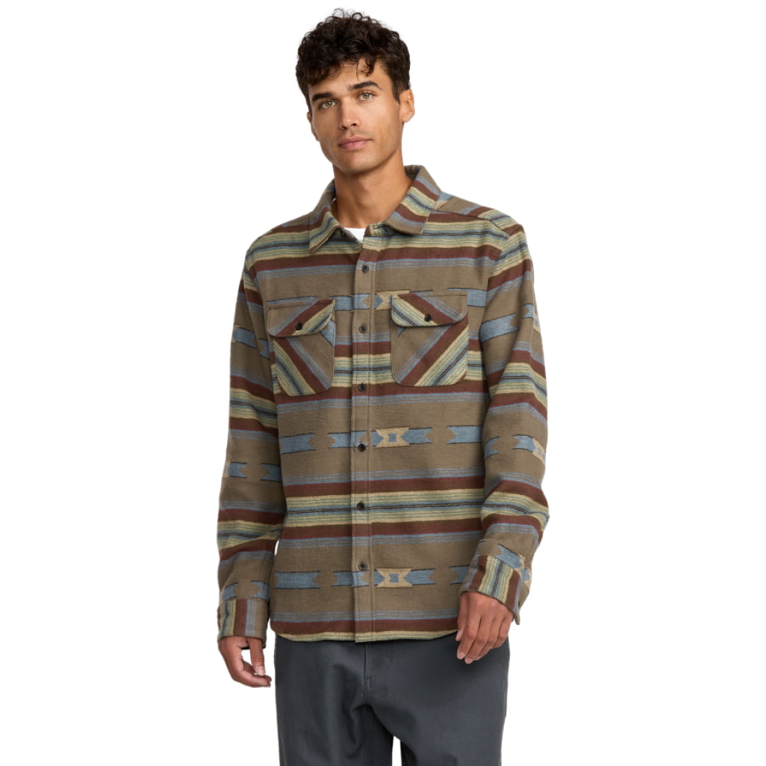 Chemise RVCA Dayshift Blanket Flannel Mushroom - Rvca Ls