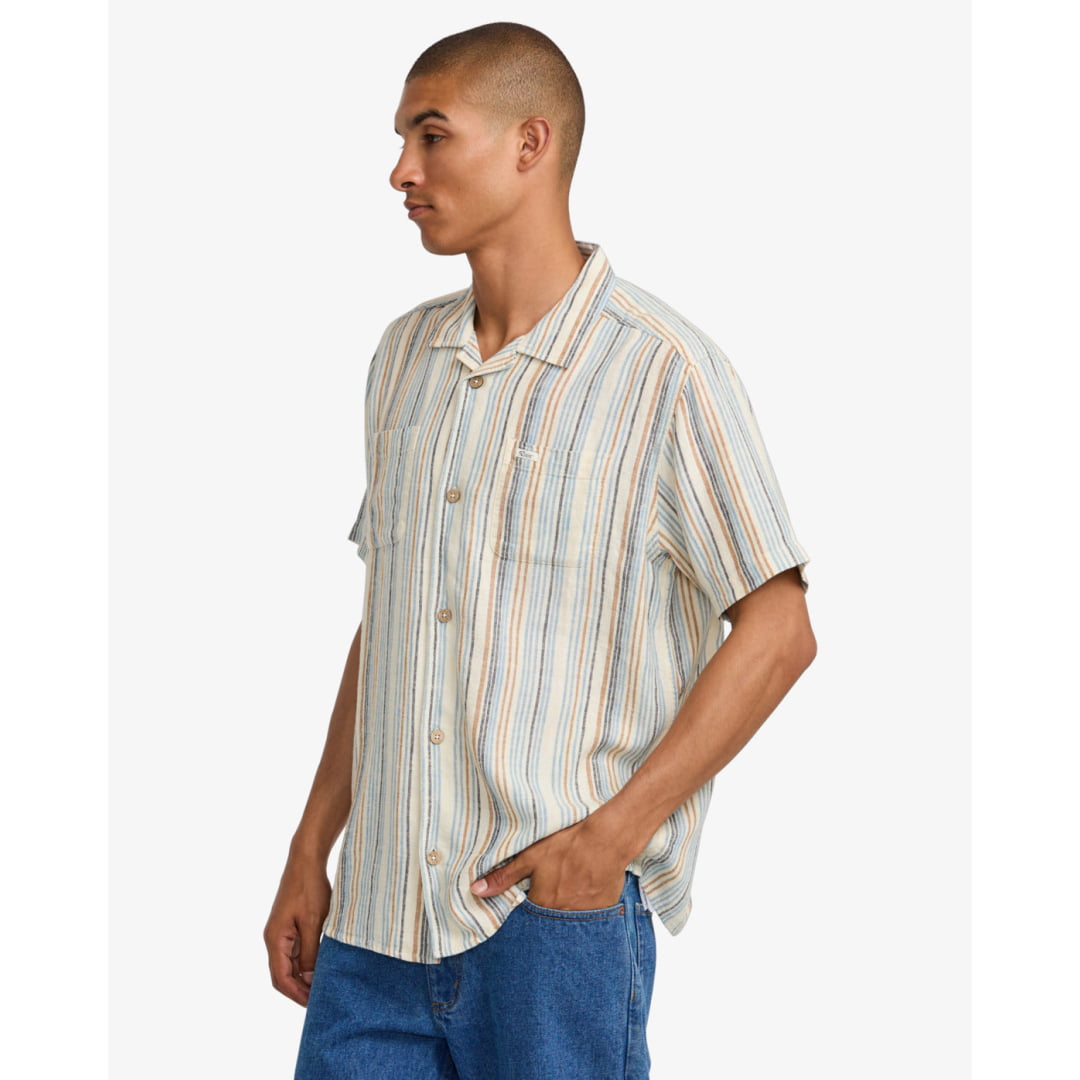 Chemise RVCA Exotica Stripe Natural - Rvca - Insidshop.com