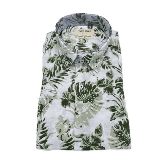 Chemise Yves Enzo Florale Voil White & Green - Insidshop.com