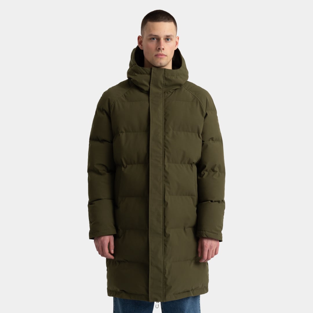 DOUDOUNE RVLT LONG PUFFER JACKET ARMY - Doudoune Rvlt Long