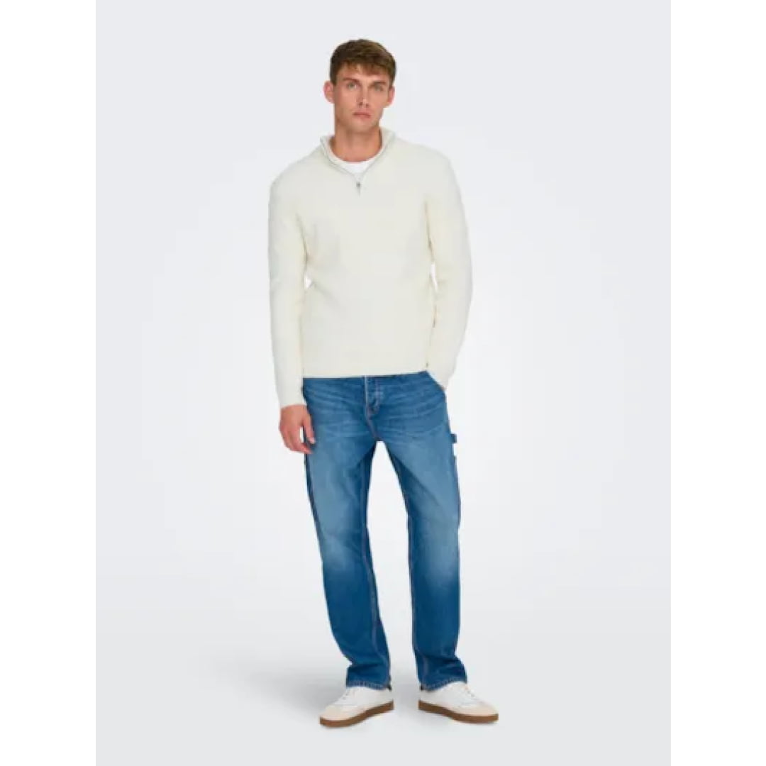 Gilet Zip Only & Sons Onstegan Wool Cloud Dancer - Reg Rosin