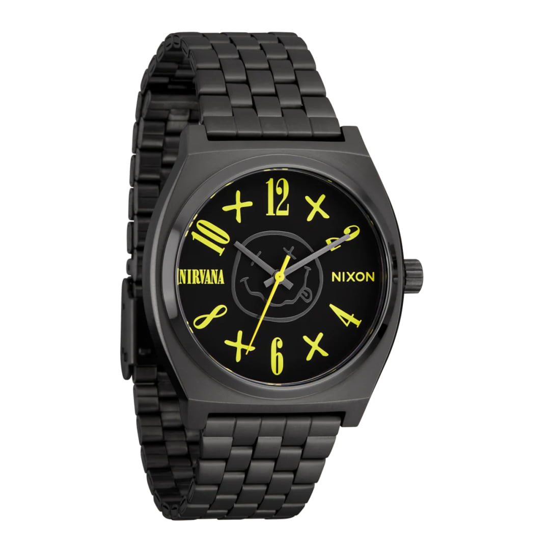 Montre Nixon Nirvana Time Teller Black Smiley Face - Unique
