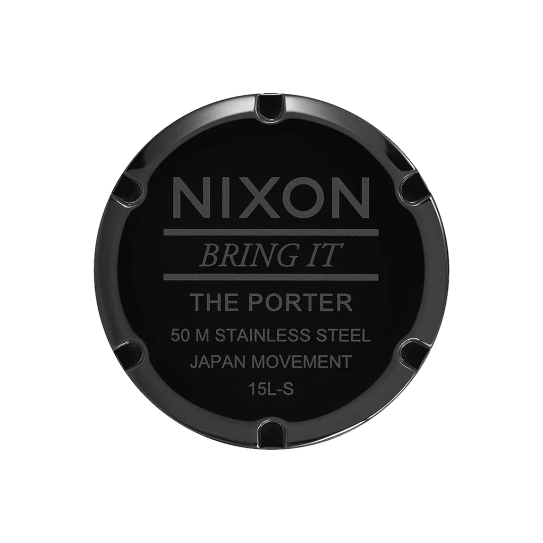 Montre Nixon Porter Leather All Black Gold - Insidshop.com