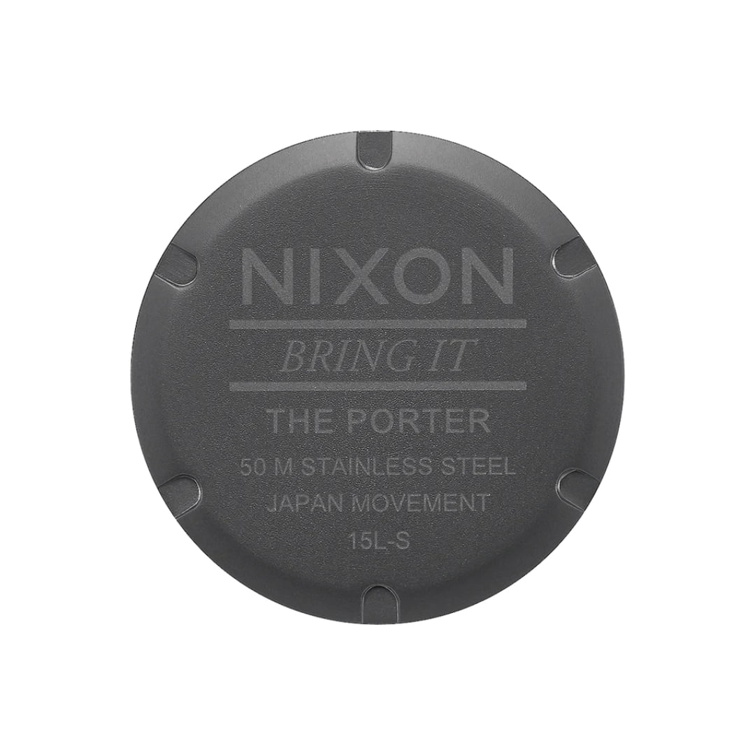 Montre Nixon Porter Leather Gunmetal Charcoal Taupe