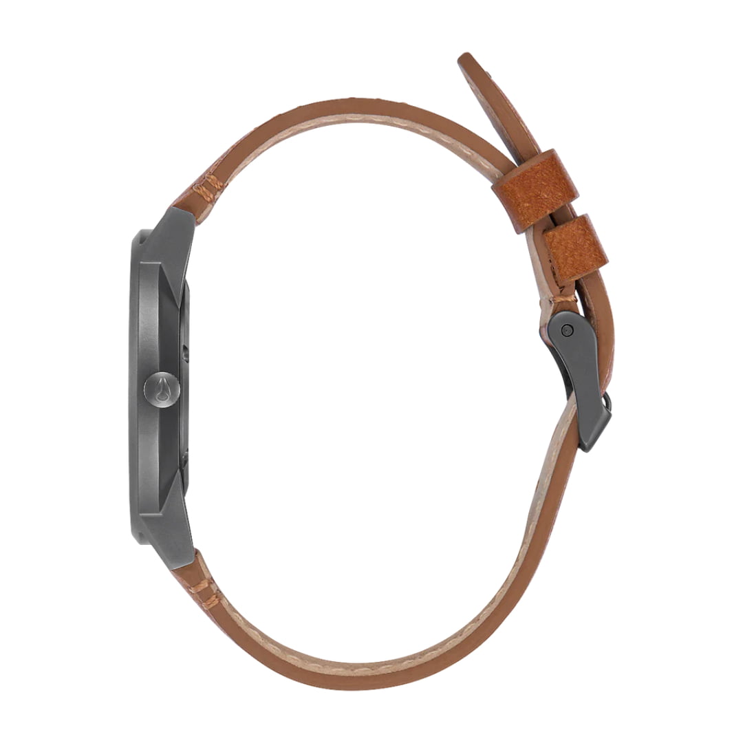 Montre Nixon Porter Leather Gunmetal Charcoal Taupe