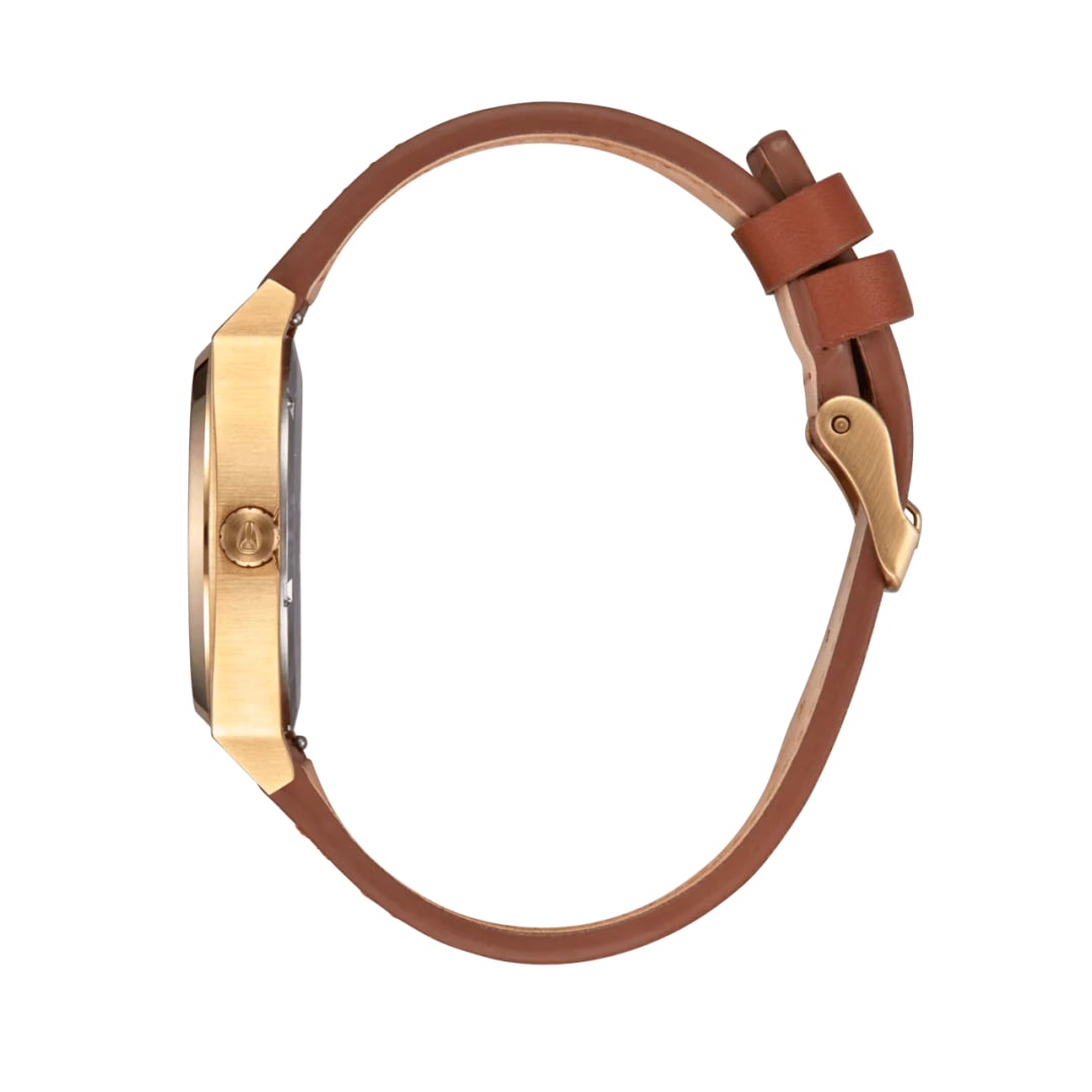 Montre Nixon Time Teller Leather Dorée White Sunray - Unique