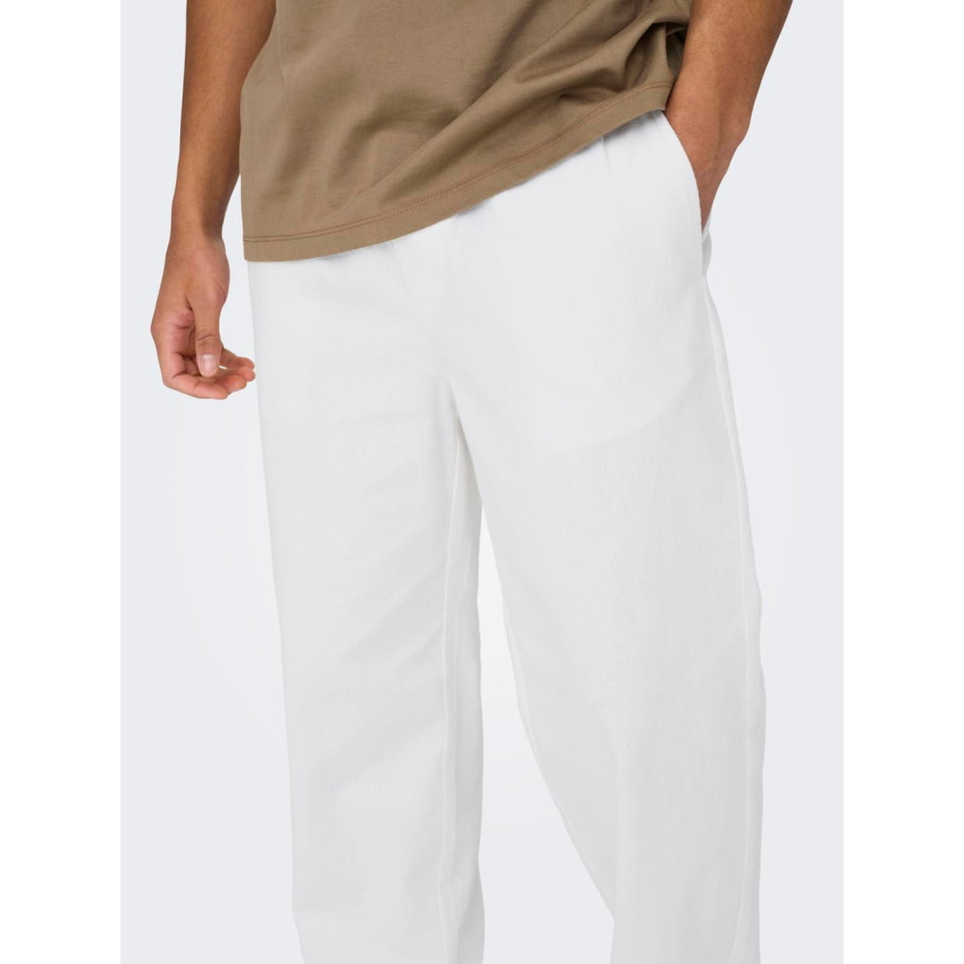 Pantalon Only & Sons Onssinus Loose 8267 Lin Bright White