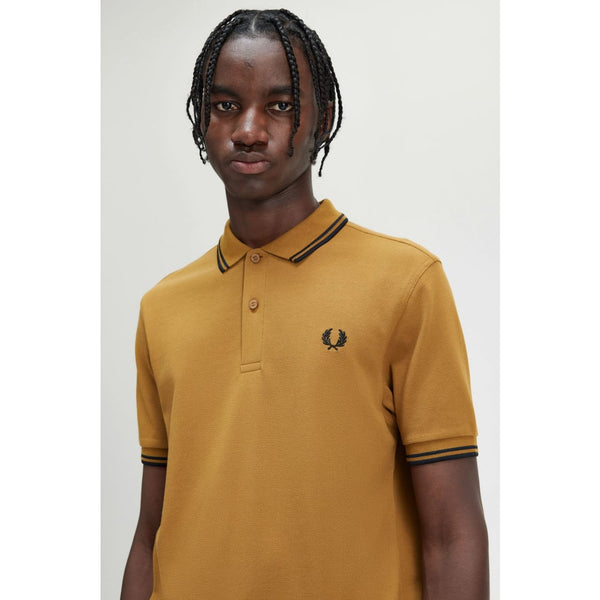 Polo Fred Perry Twin Tipped Dark Caramel Black