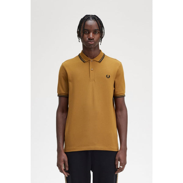 Polo Fred Perry Twin Tipped Dark Caramel Black