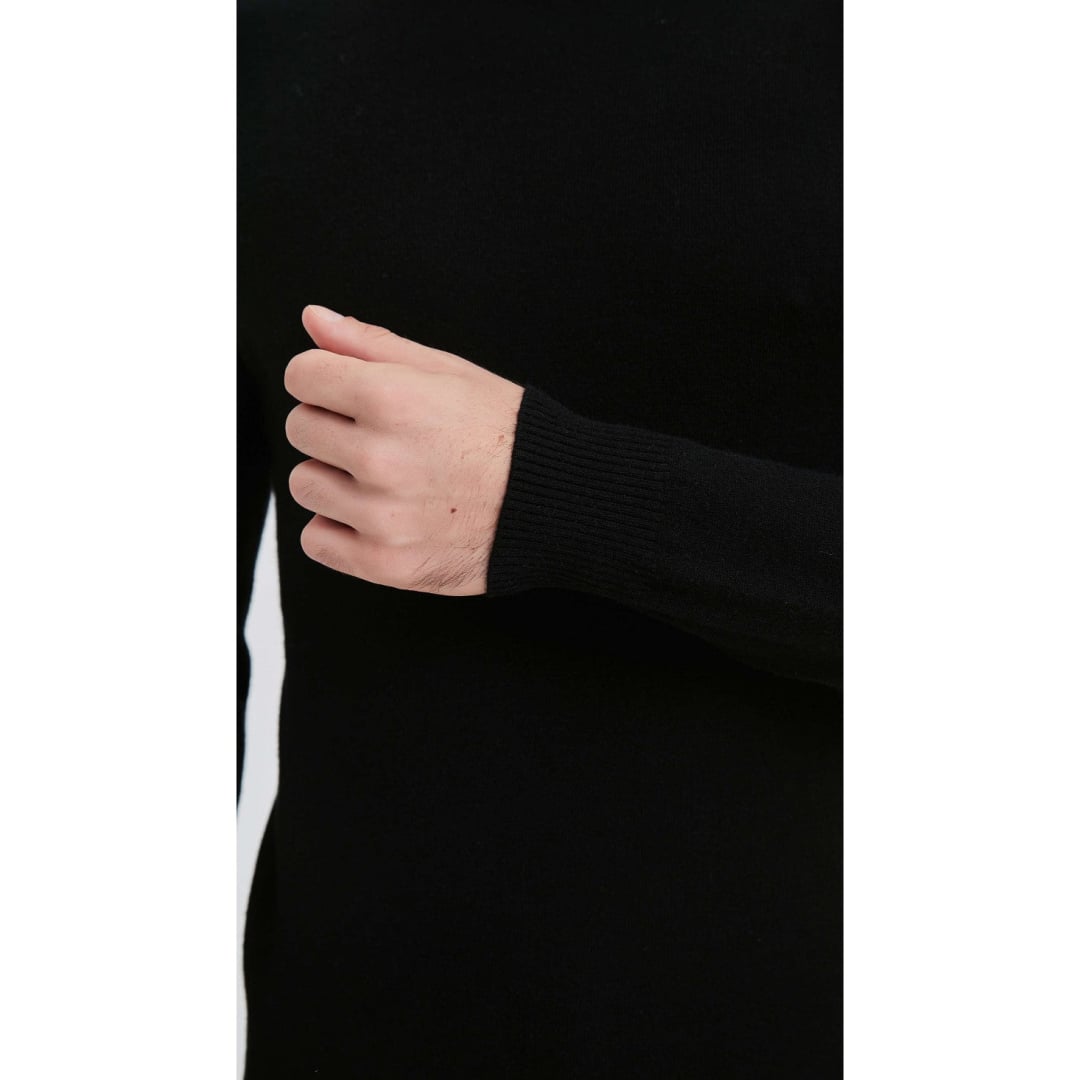Pull Col Cheminé NOOS 6735 Noir - Chemise Noos 5044 Motif