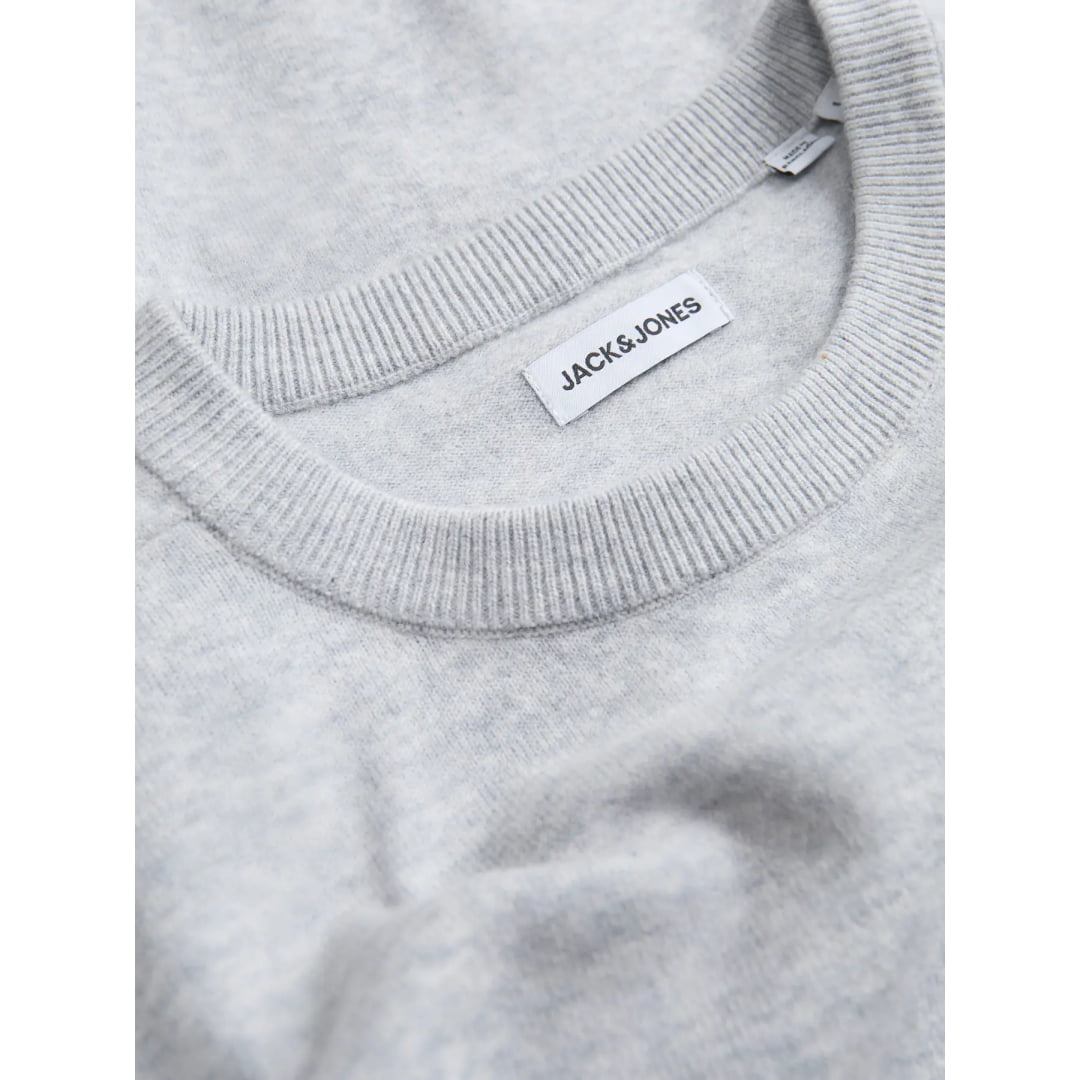 Pull Jack & Jones JJEPERFECT Wool Knit Crew Neck Light Grey