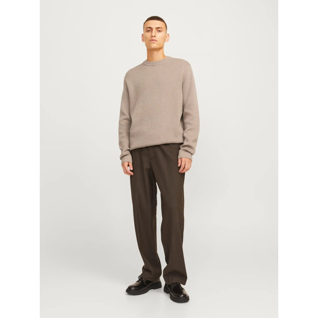Pull Jack & Jones JPRBLAMILANO Stitch Knit Crew Greige