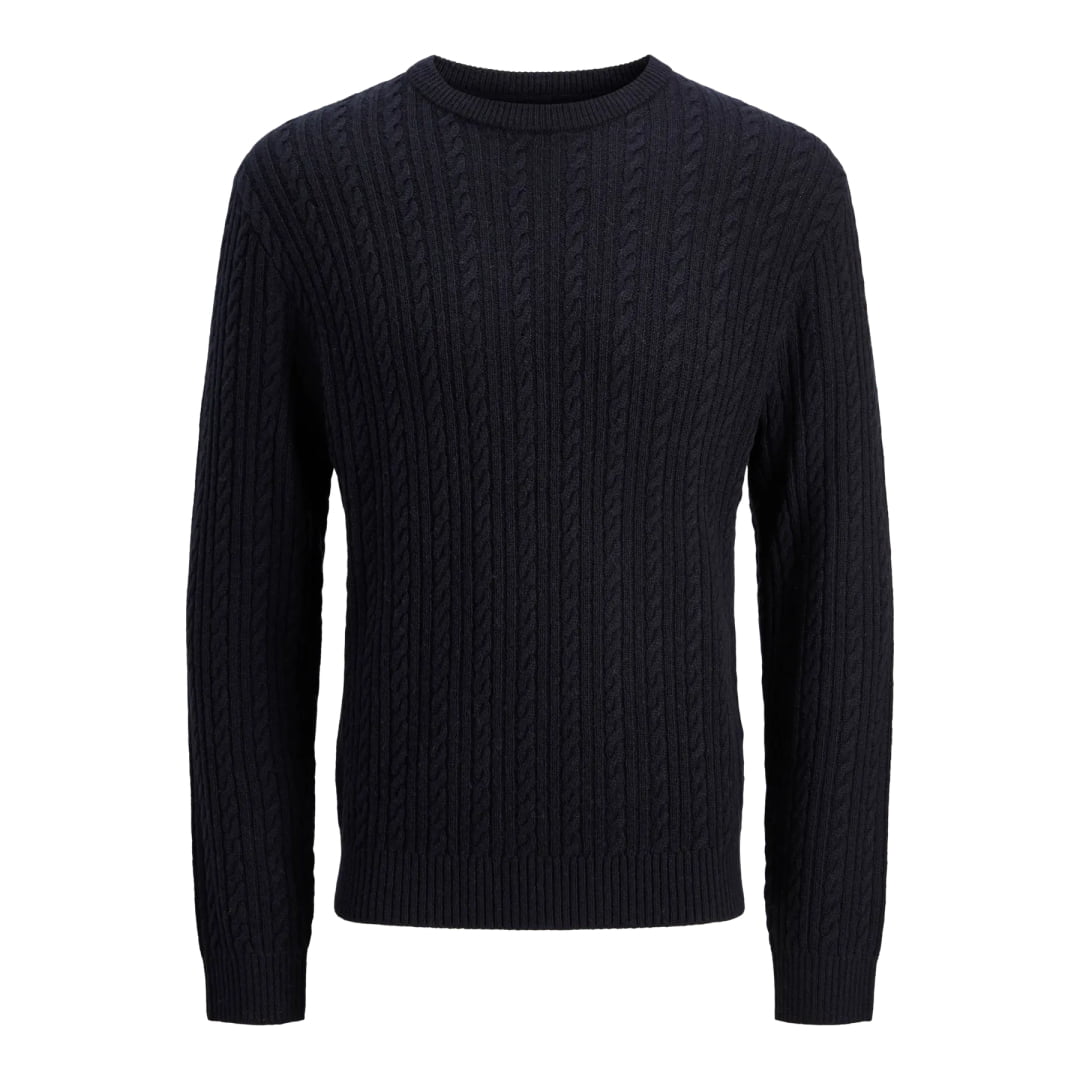 Pull Jack & Jones JPRBLULAMBSWOOL Knit Cable Crew Night Sky