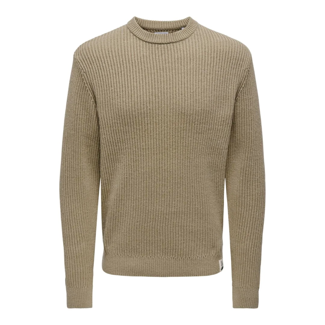 Pull Only & Sons Onsfergal Life Reg 7 Rib Crew Knit
