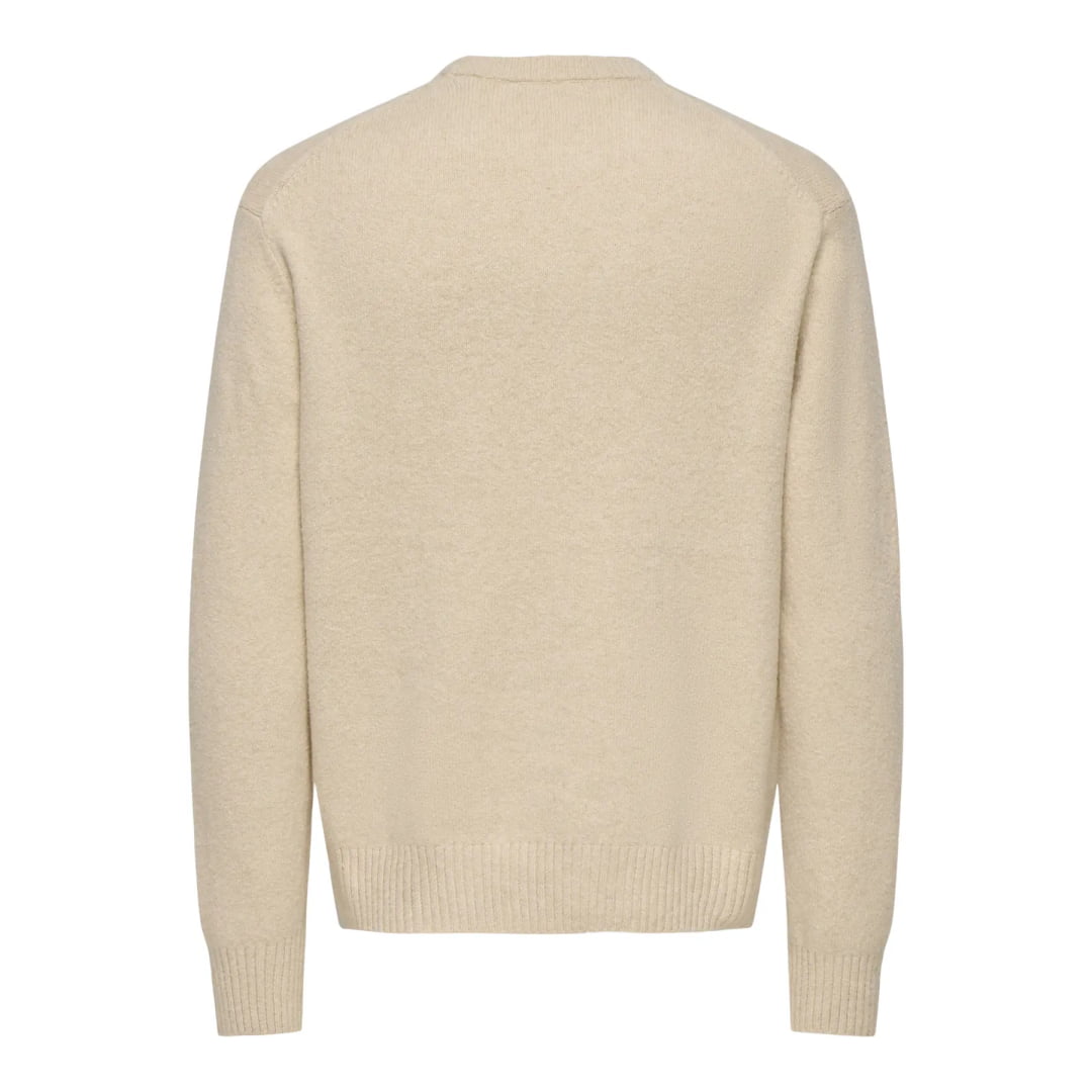 Pull Only & Sons Onsjames Rlx Crew Knit Oatmeal