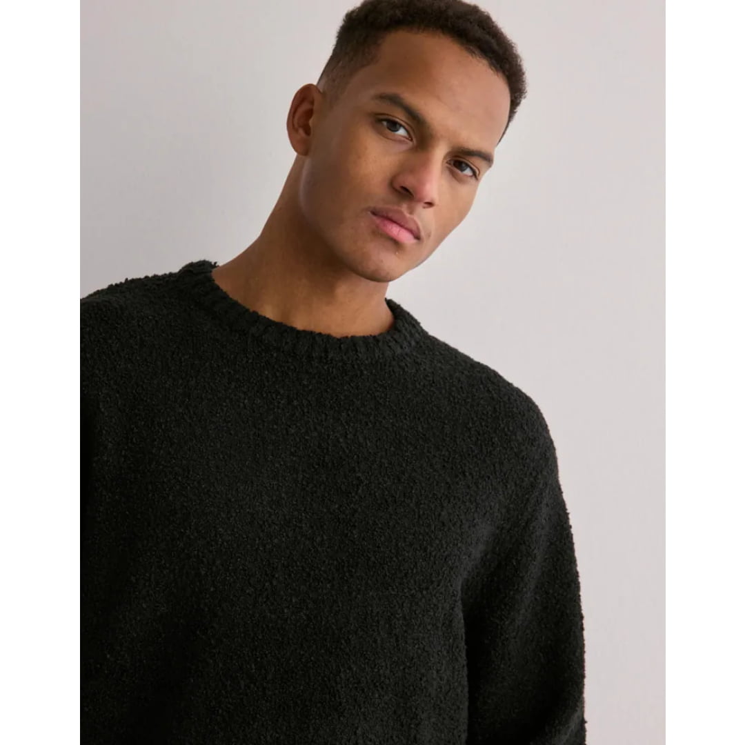 Pull Only & Sons Onsrory Vin 5 Boucle Crew Knit Black