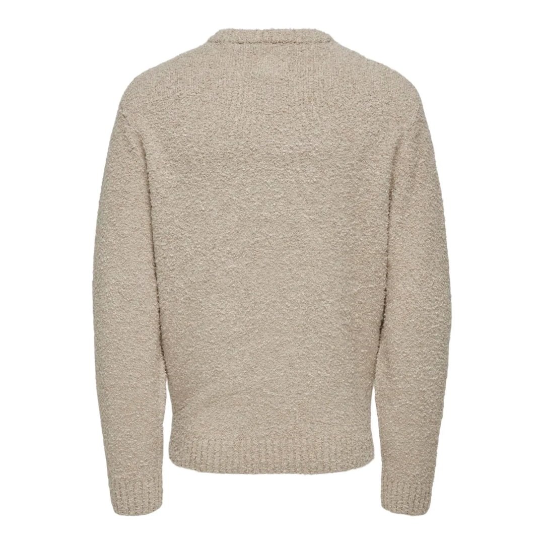 Pull Only & Sons Onsrory Vin 5 Boucle Crew Silver Lining