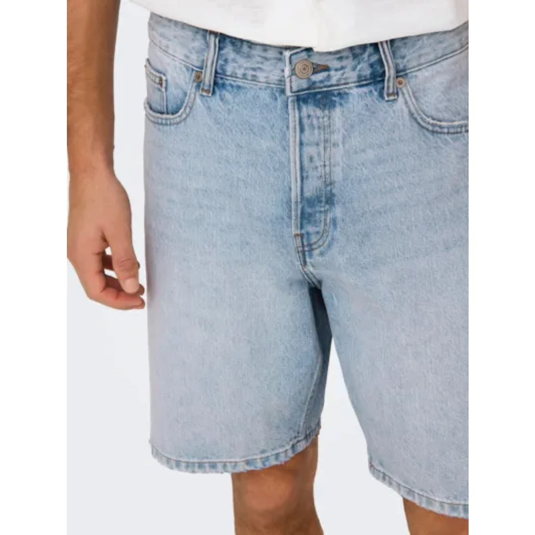 Short Only & Sons Onsedge LB 2041 TAI Light Blue Denim - Lb