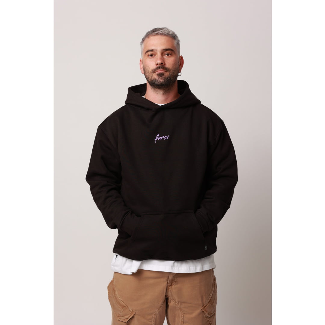 Sweat à Capuche Farci Teuf Black - Insidshop.com