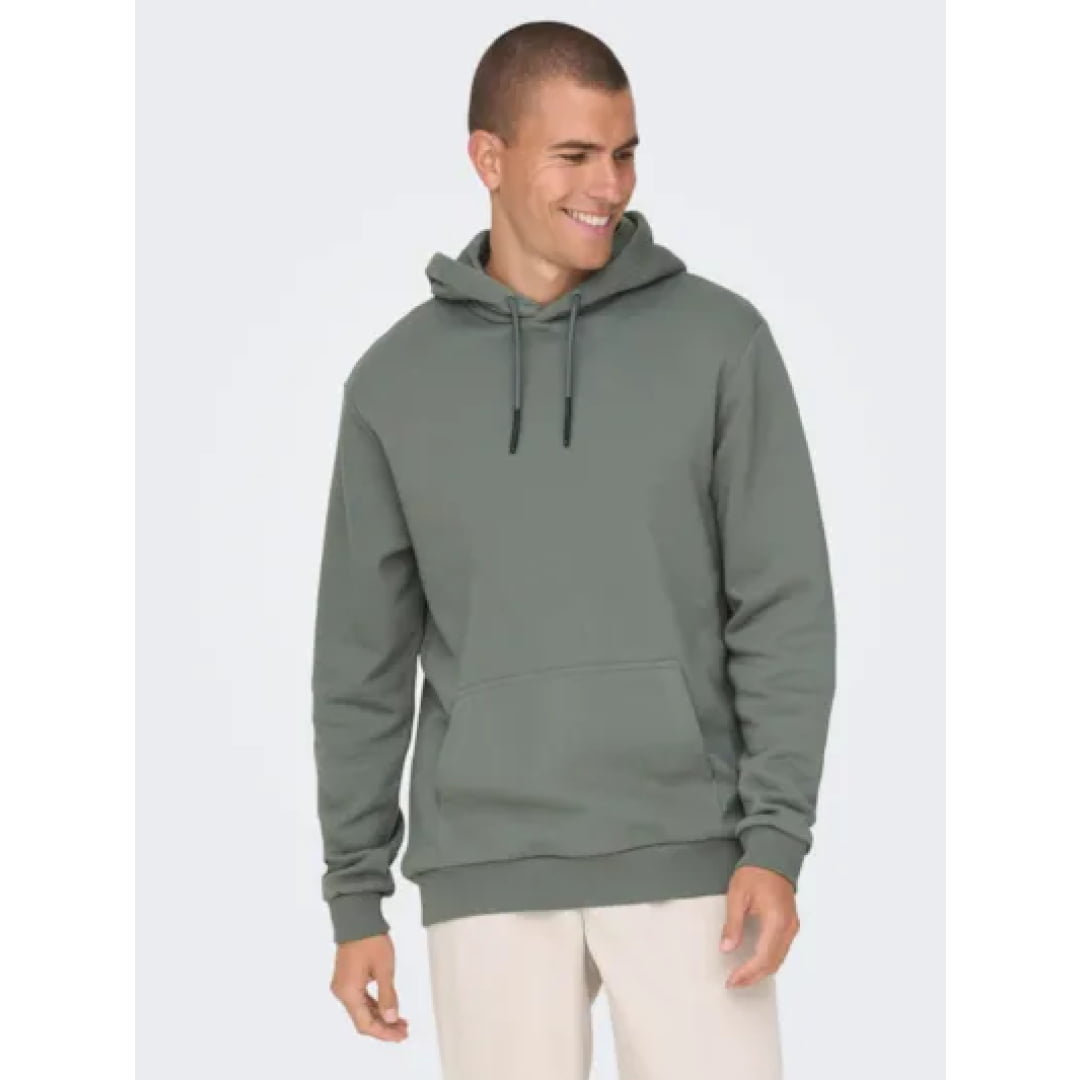 Sweat à Capuche Only & Sons Onsceres Castor Gray