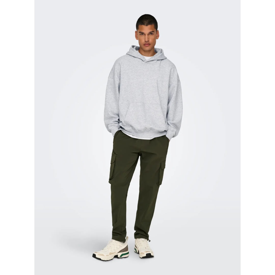 Sweat à Capuche Only & Sons Onsturner Life VTG Light Grey