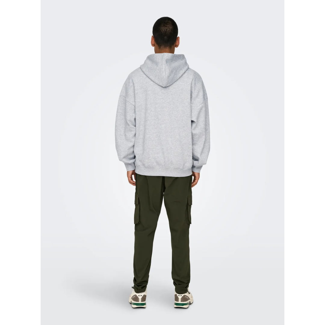 Sweat à Capuche Only & Sons Onsturner Life VTG Light Grey