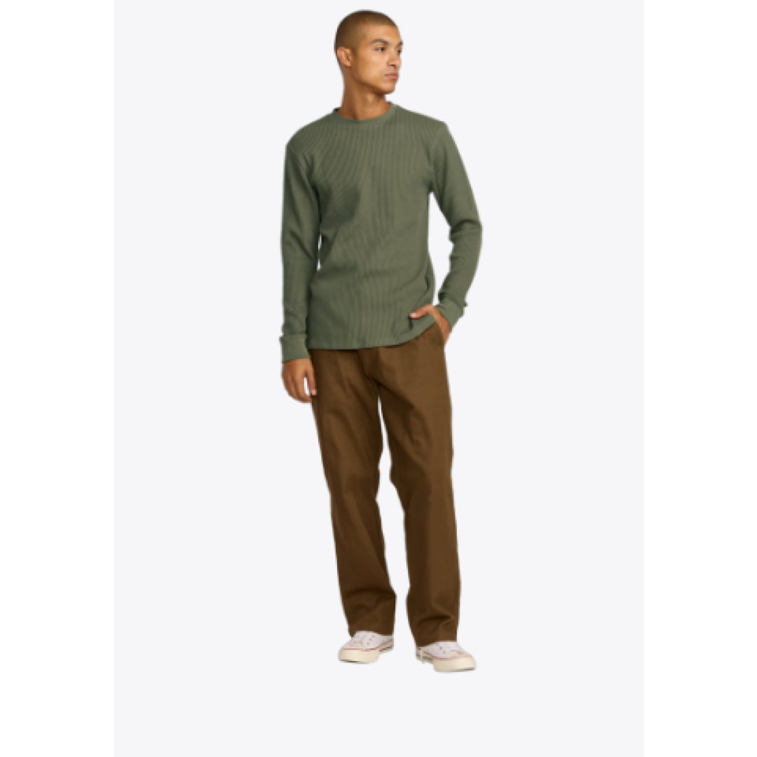 Sweat Col Rond RVCA Dayshift Thermal Olive - Rvca Ls