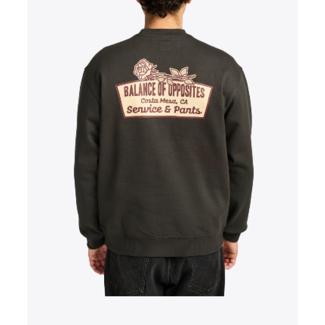 Sweat Col Rond RVCA Rose Sign Crew Fleece Pirate Black