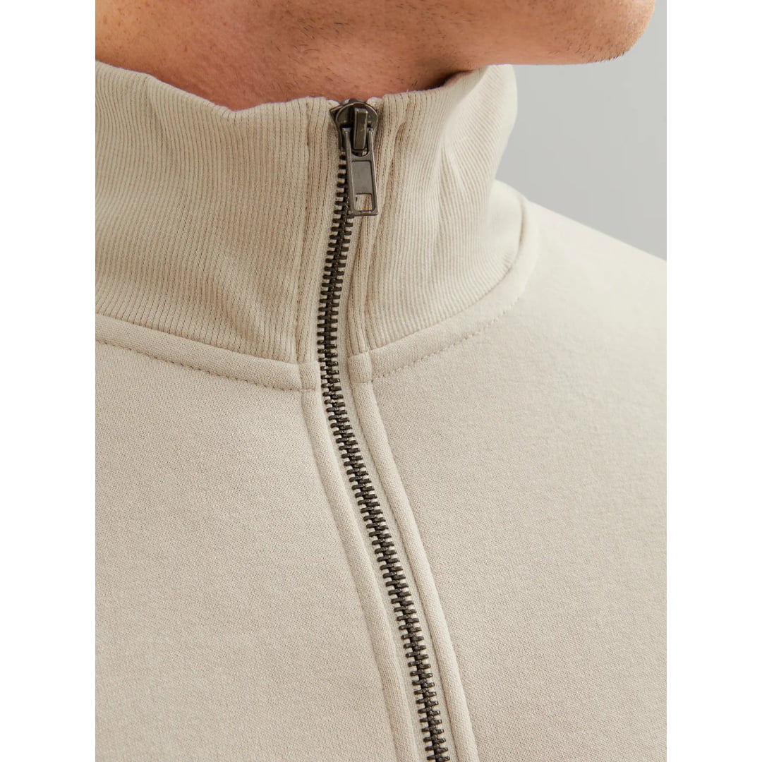 Sweat Jack & Jones JJEBRADLEY Half Zip Moonbeam - Jjebradley