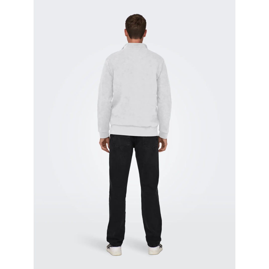 Sweat Zippé Only & Sons Onsceres Half Zip Super Light Grey